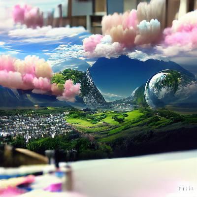 Detailed Matte Painting of a Pretty World
