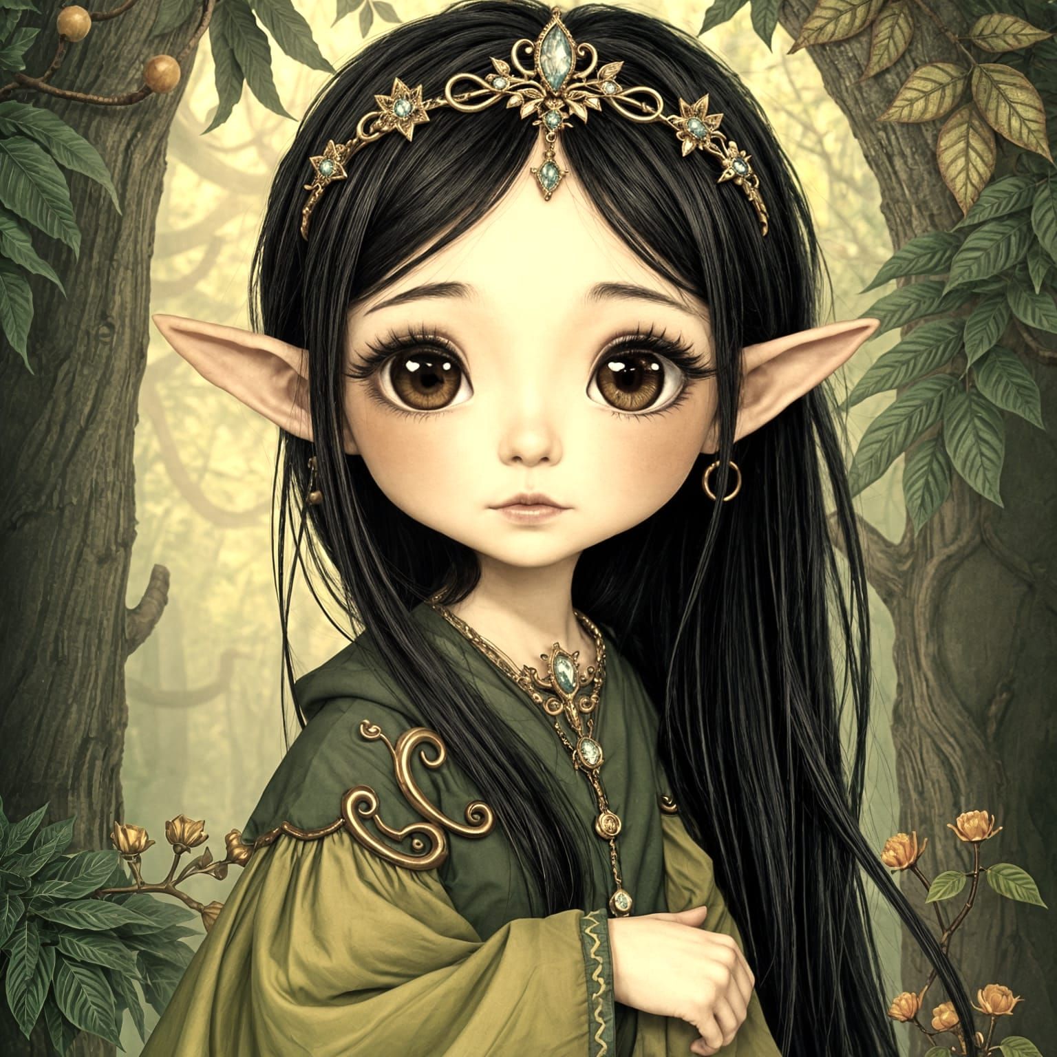 Ethereal Woodland Princess in Tiara