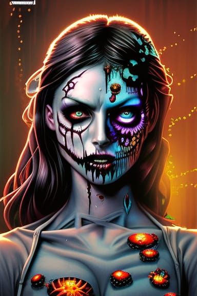 Steampunk Zombie Princess in Day of the Dead Style