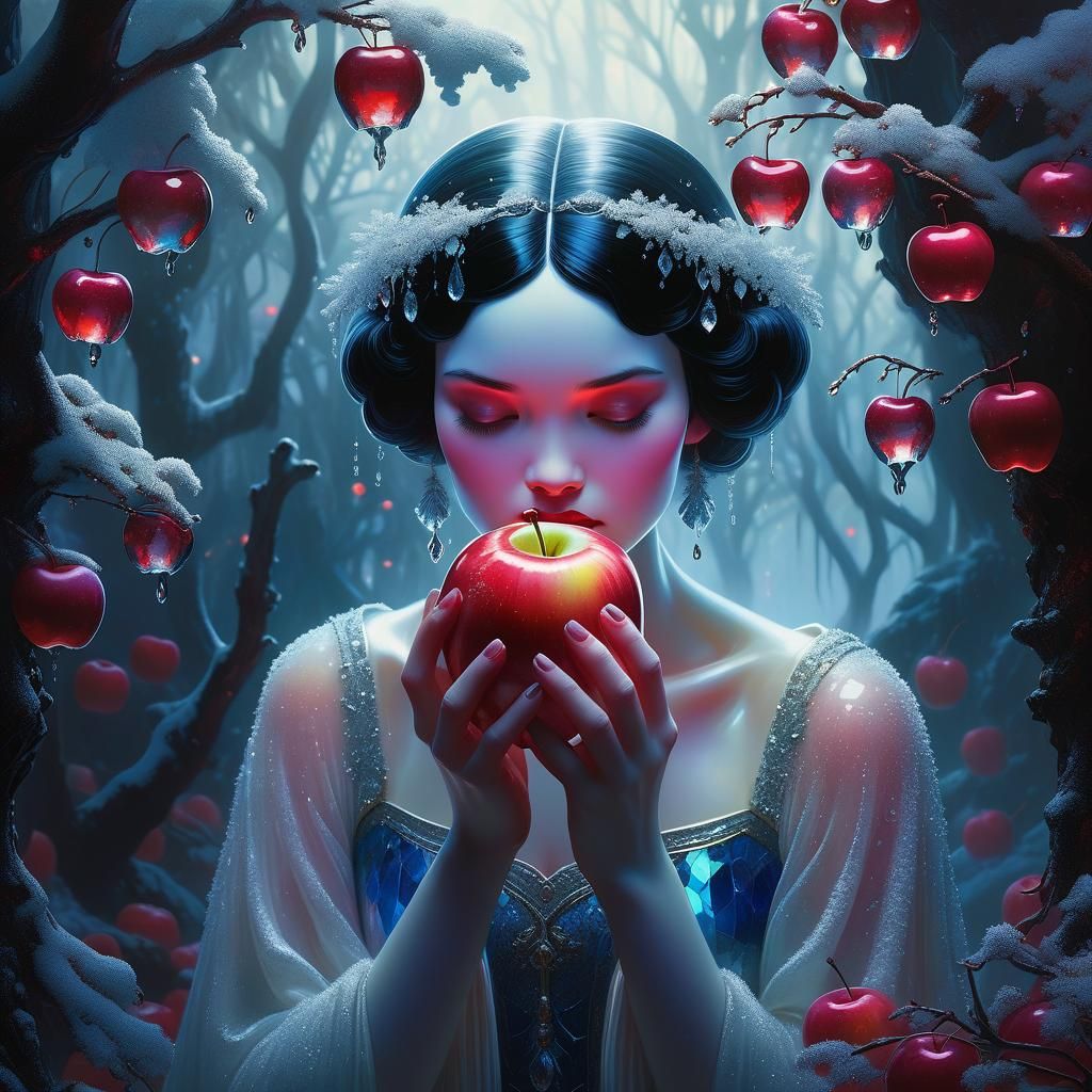 Opal Snow White Statue in Crystalline Forest