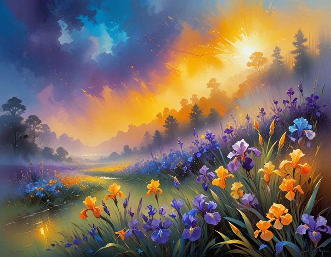 Vibrant Purple Iris Blooms in Australian Landscape