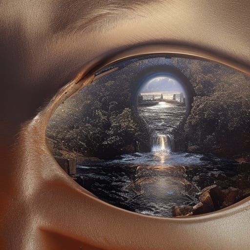 Surreal Woman-Child in Dreamscape: 8K Concept Art