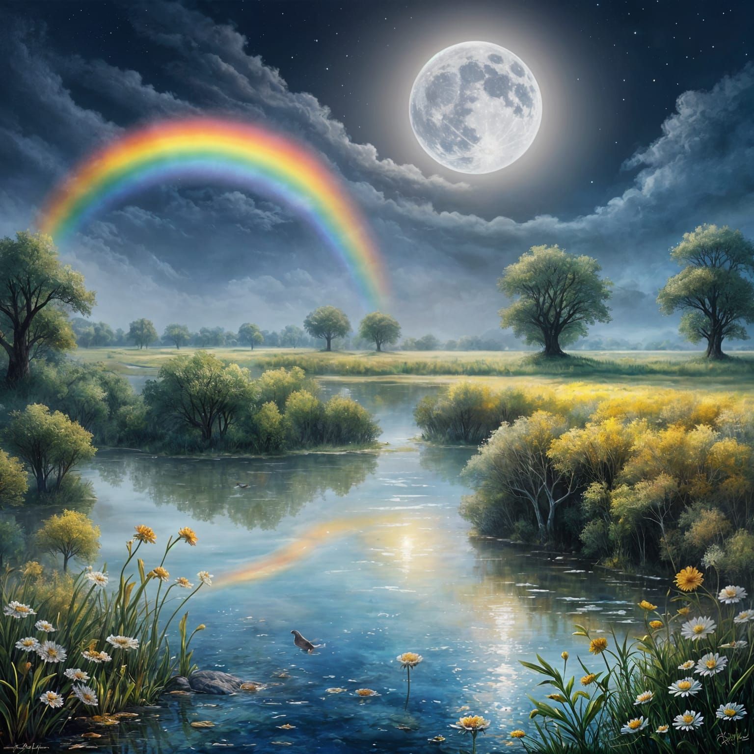 Arc en ciel début de nuit