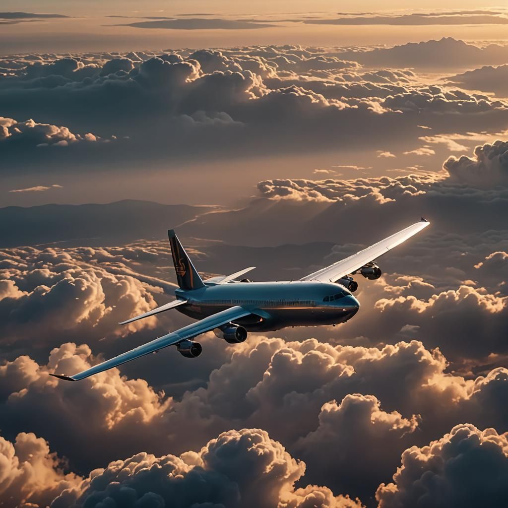 Airplane Banner in Twilight Sky: Cinematic Film Still