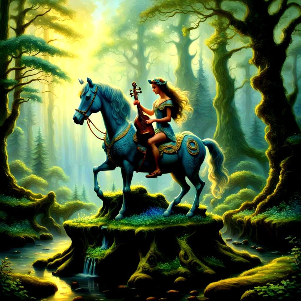 Ethereal Fantasy Centaur in Misty Landscape