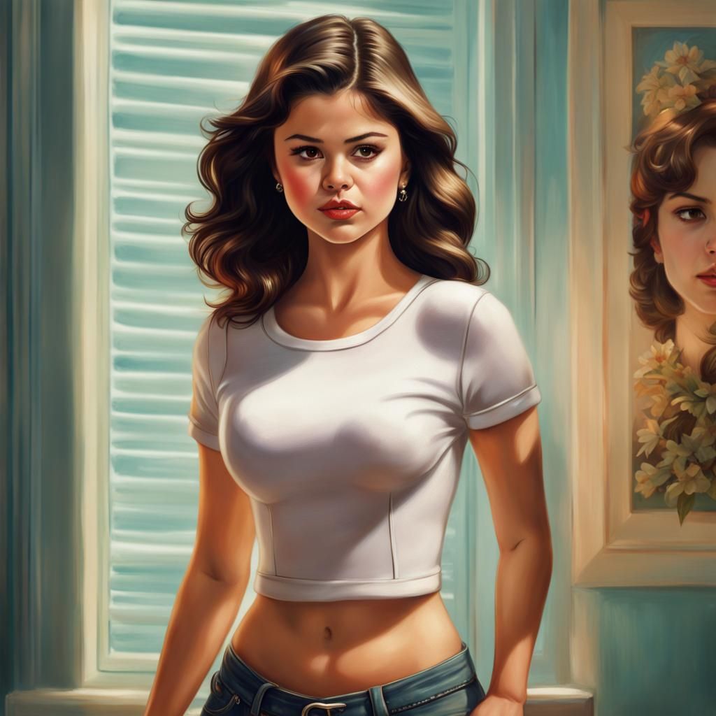 Glamorous Woman Portrait in Pin-Up Comic Style