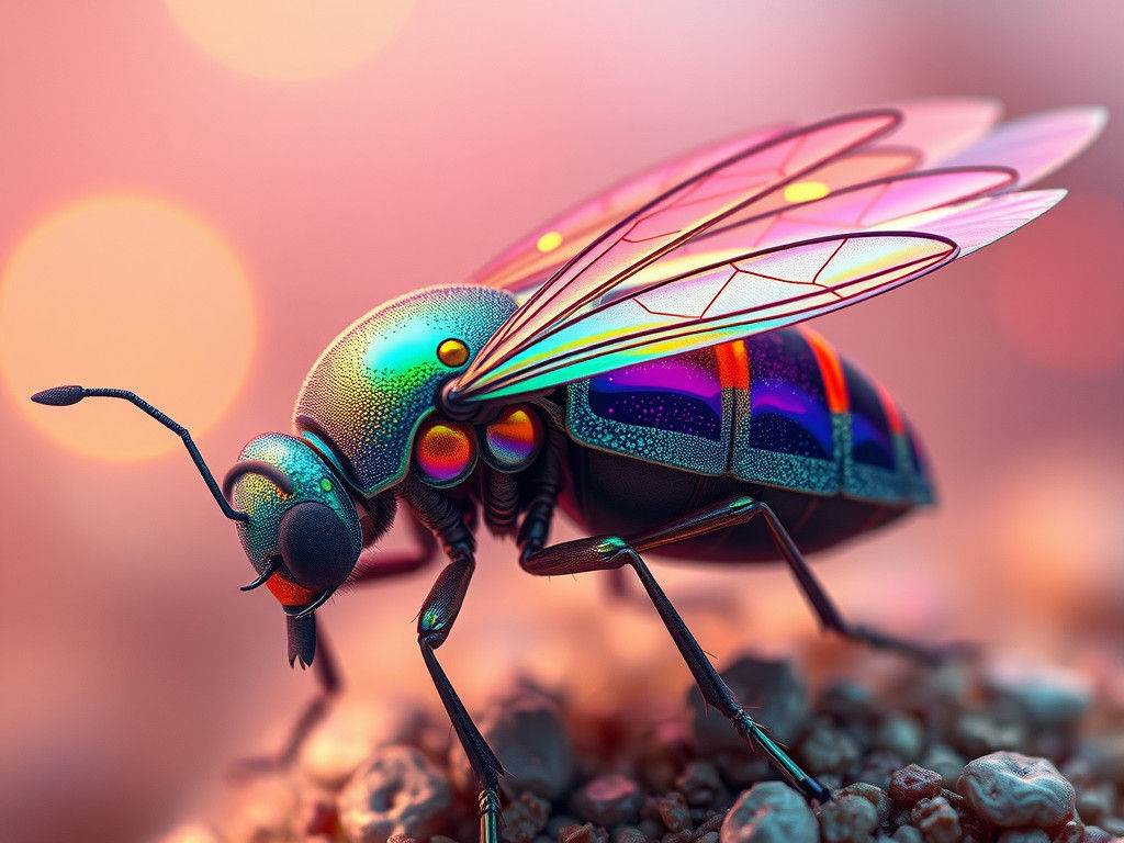 Iridescent Insect in a Surreal Digital Painting