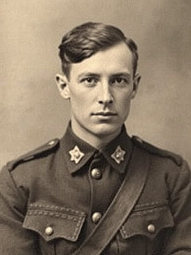 World War I Lieutenant in Trench Coat, A Farewell to Arms St...