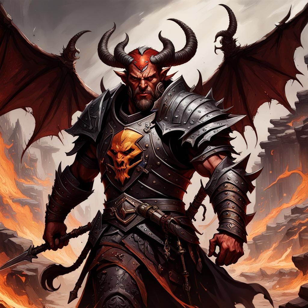 Tiefling Warrior Concept Art: Dungeons and Dragons Character