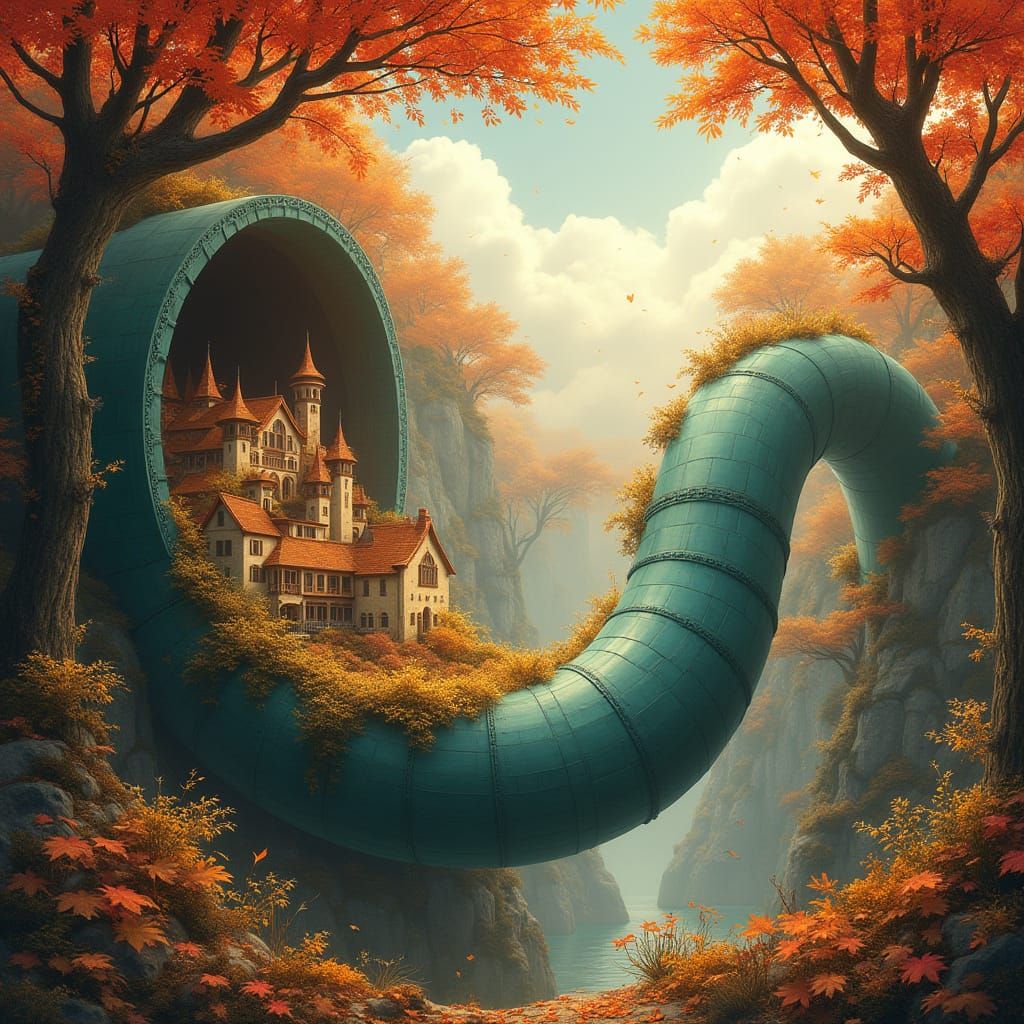 Majestic Pipe Reveals Vibrant Fall Village