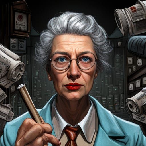 Nanopunk Mad Scientist Portrait with Volumetric Lighting