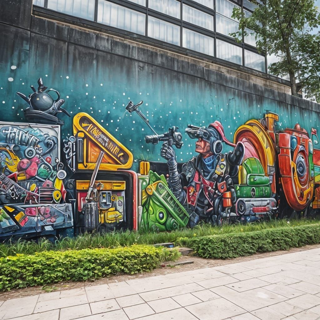 Banksy-Style Graffiti Art Protesting Global Agenda