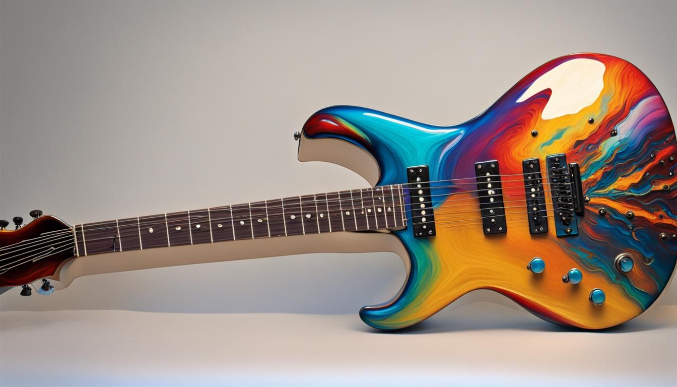 Contemporary Metal Guitar with Vibrant Colors