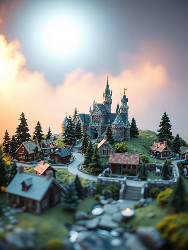 Dreamy Miniature Worlds in Watercolor Style