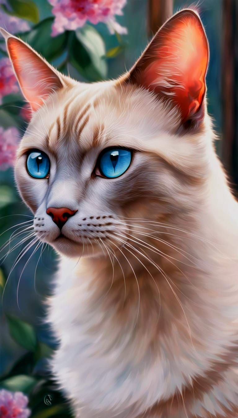 Beloved Siamese Cat Portrait