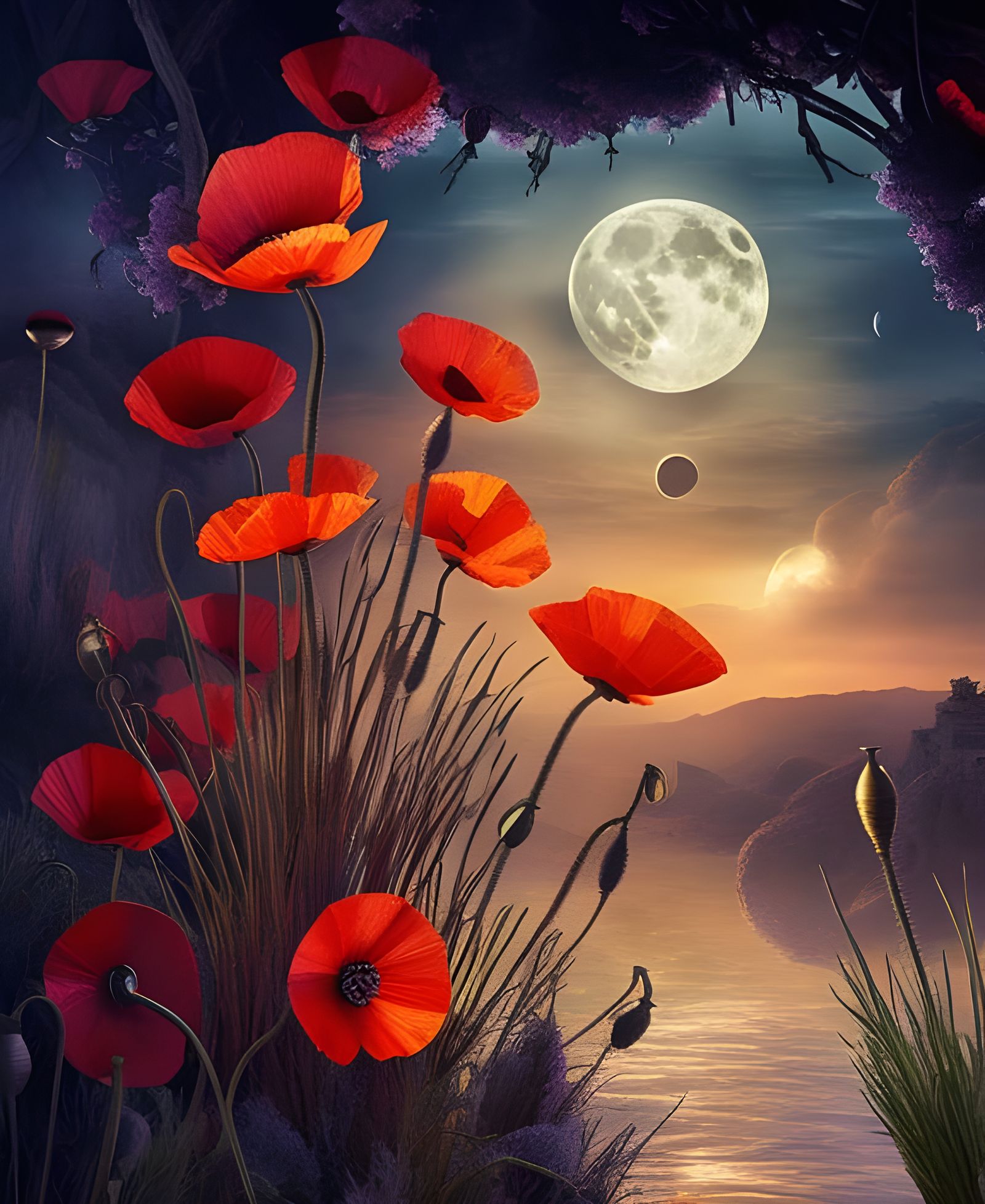 Poppies in the Moonlight