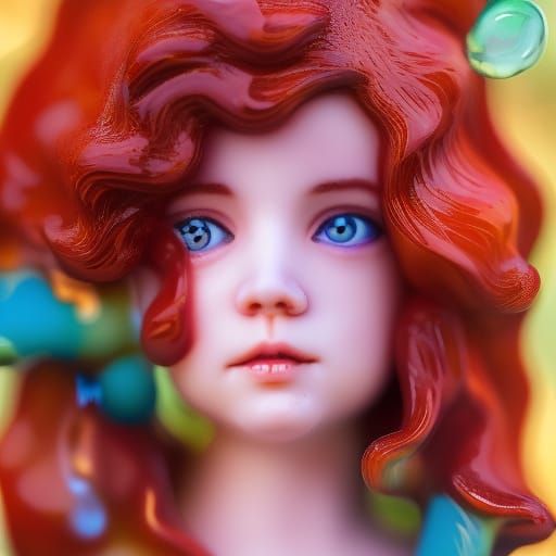 Porcelain Figurine of Girl with Red Hair