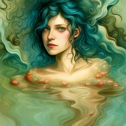 Elegant Carp in Fantasy Watercolour Style