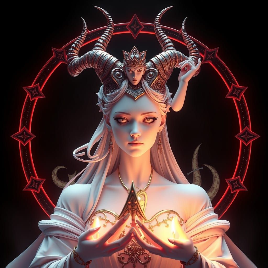 Mystical Zodiac Fusion: Aries Ascendant in Energetic Harmony