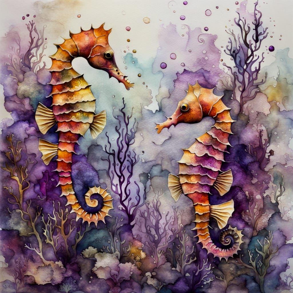 Vibrant Coral Reef Scene in Pastel Hues