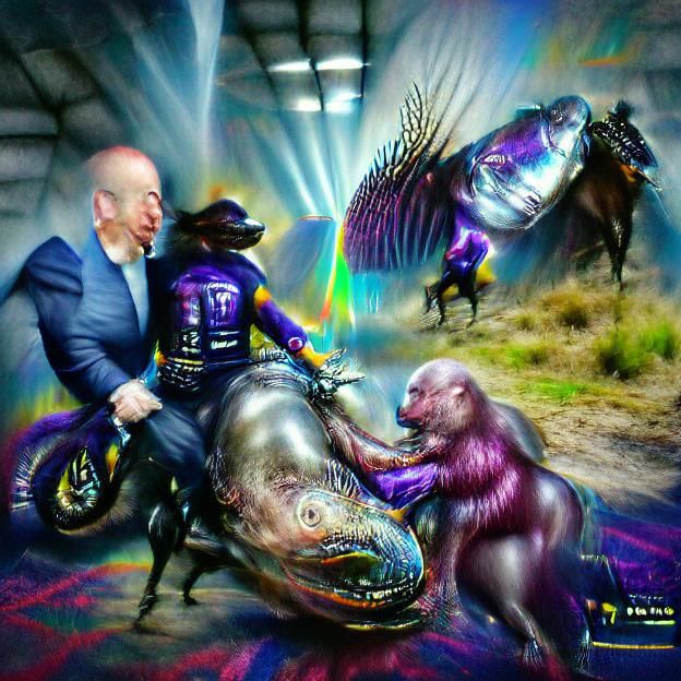 Surreal Battle: Gorilla Fish vs. Bezos in Mexico
