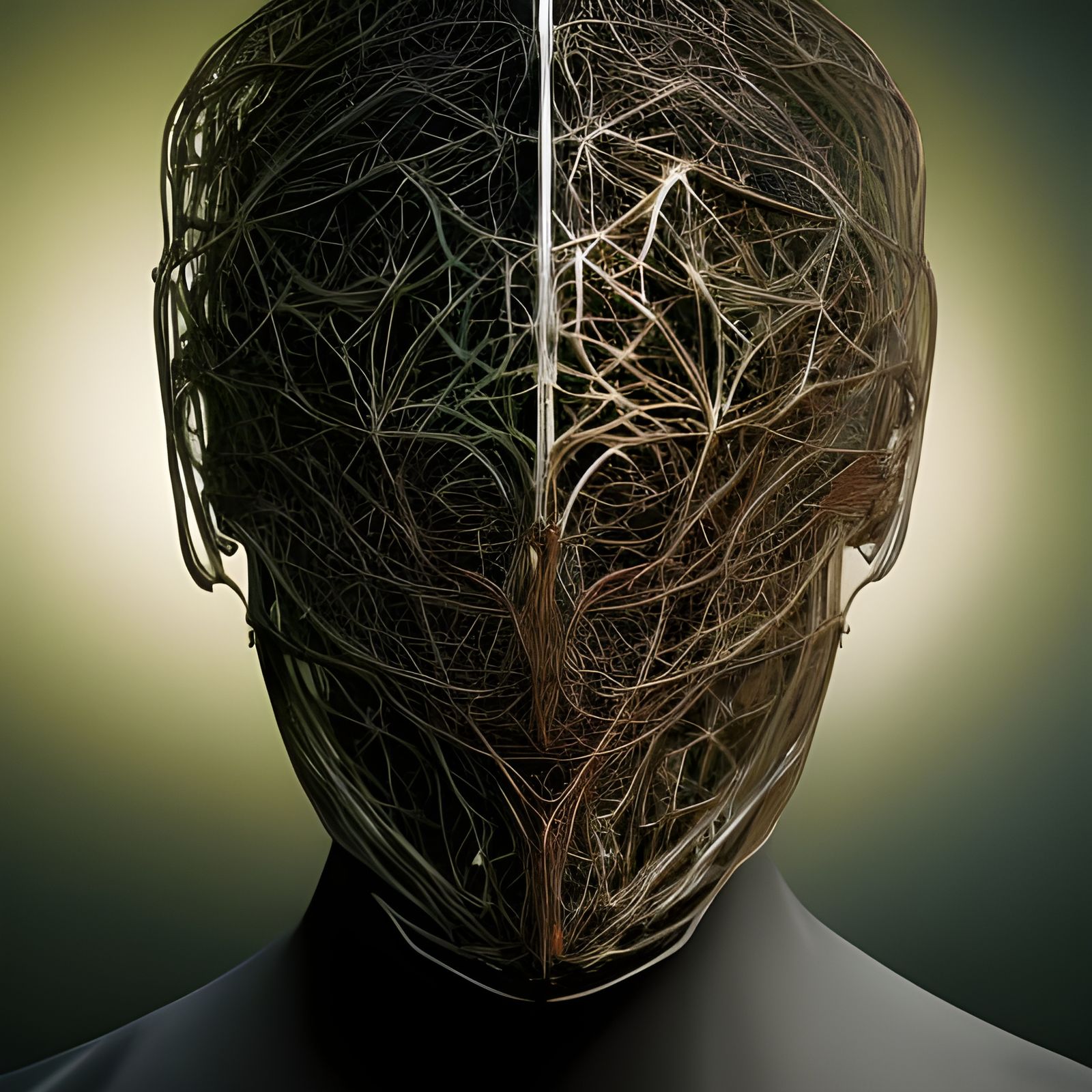 Detailed Human Brain Art with Fractal Patterns