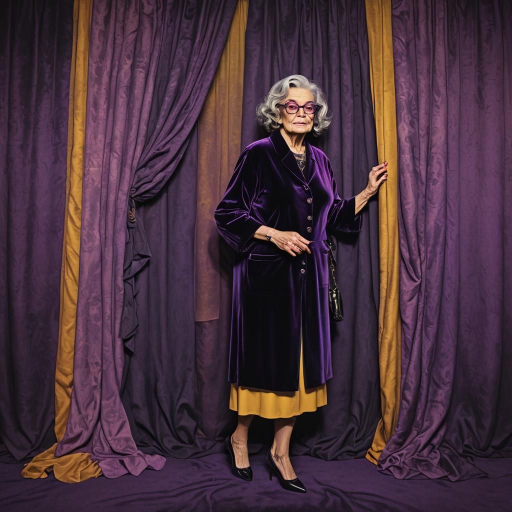 Elderly Woman Portrait in Dark Fantasy Style