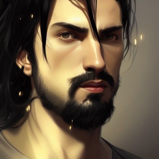 Detailed Portrait of a Man with Dark Hair