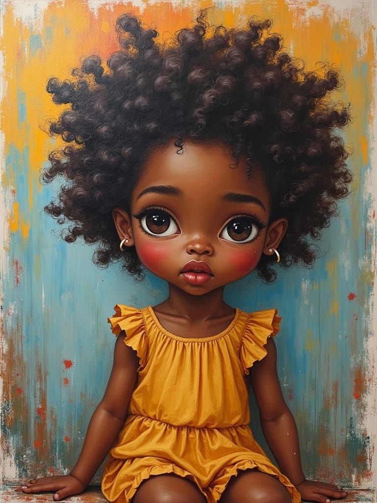 Child Artist Paints in Afrocentric Style