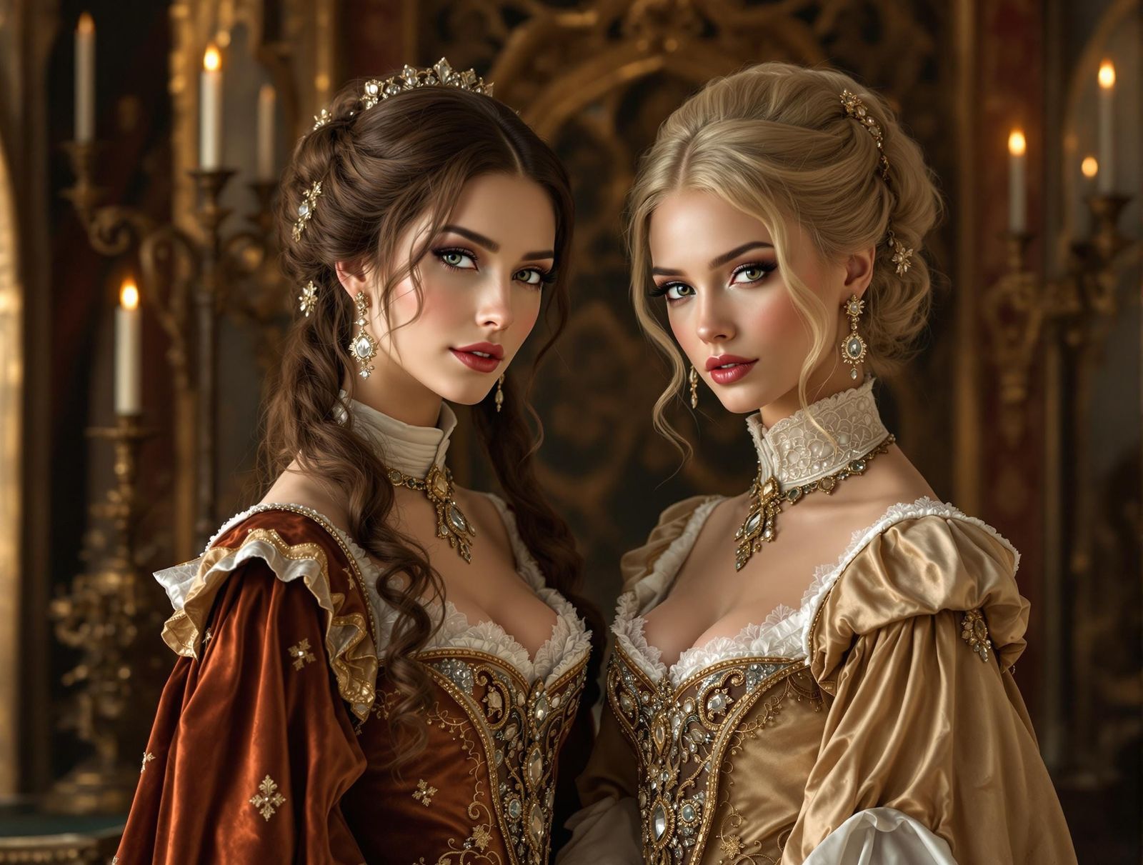 Regal Queens in Medieval Attire