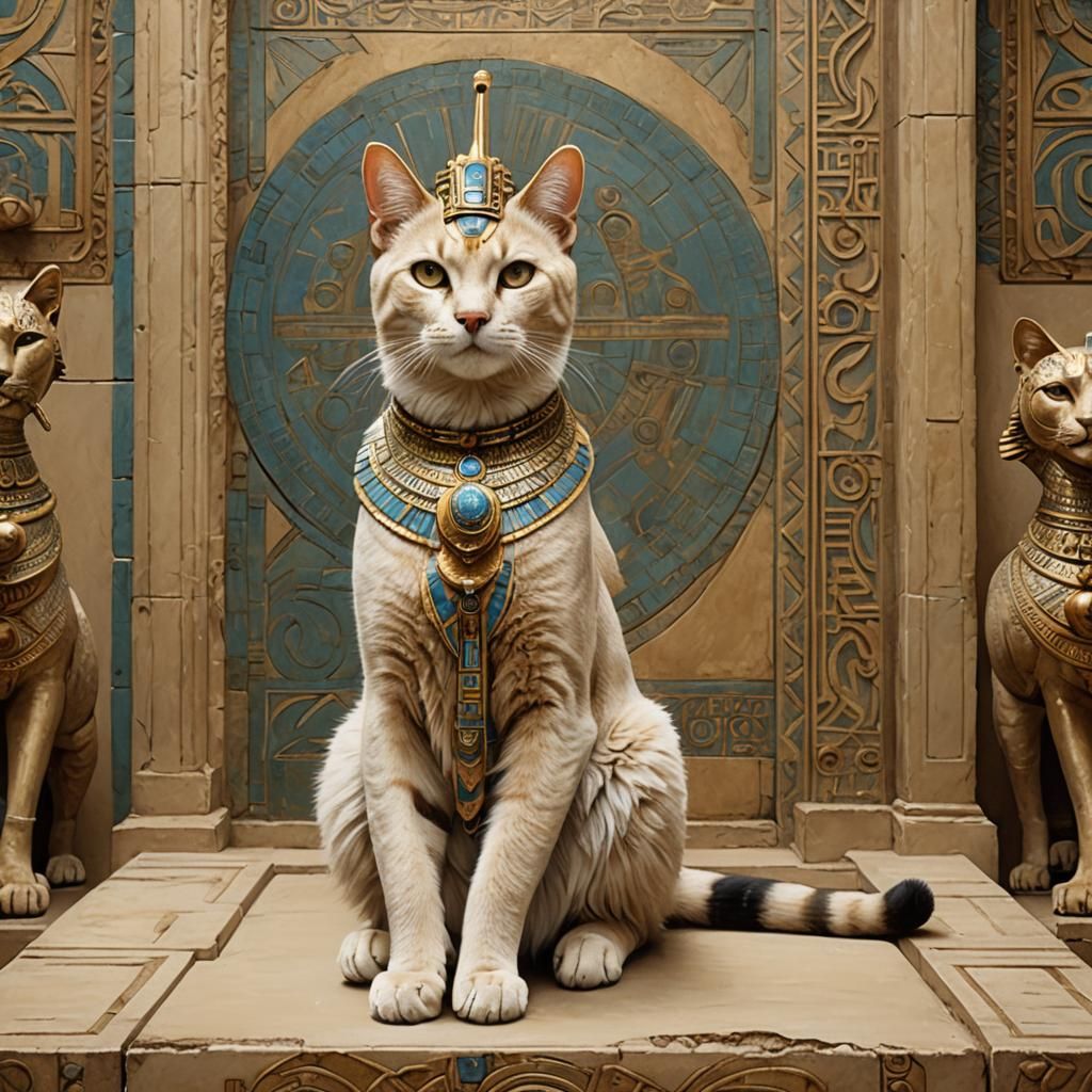 Cat Pharaoh in Academic Classicism Style
