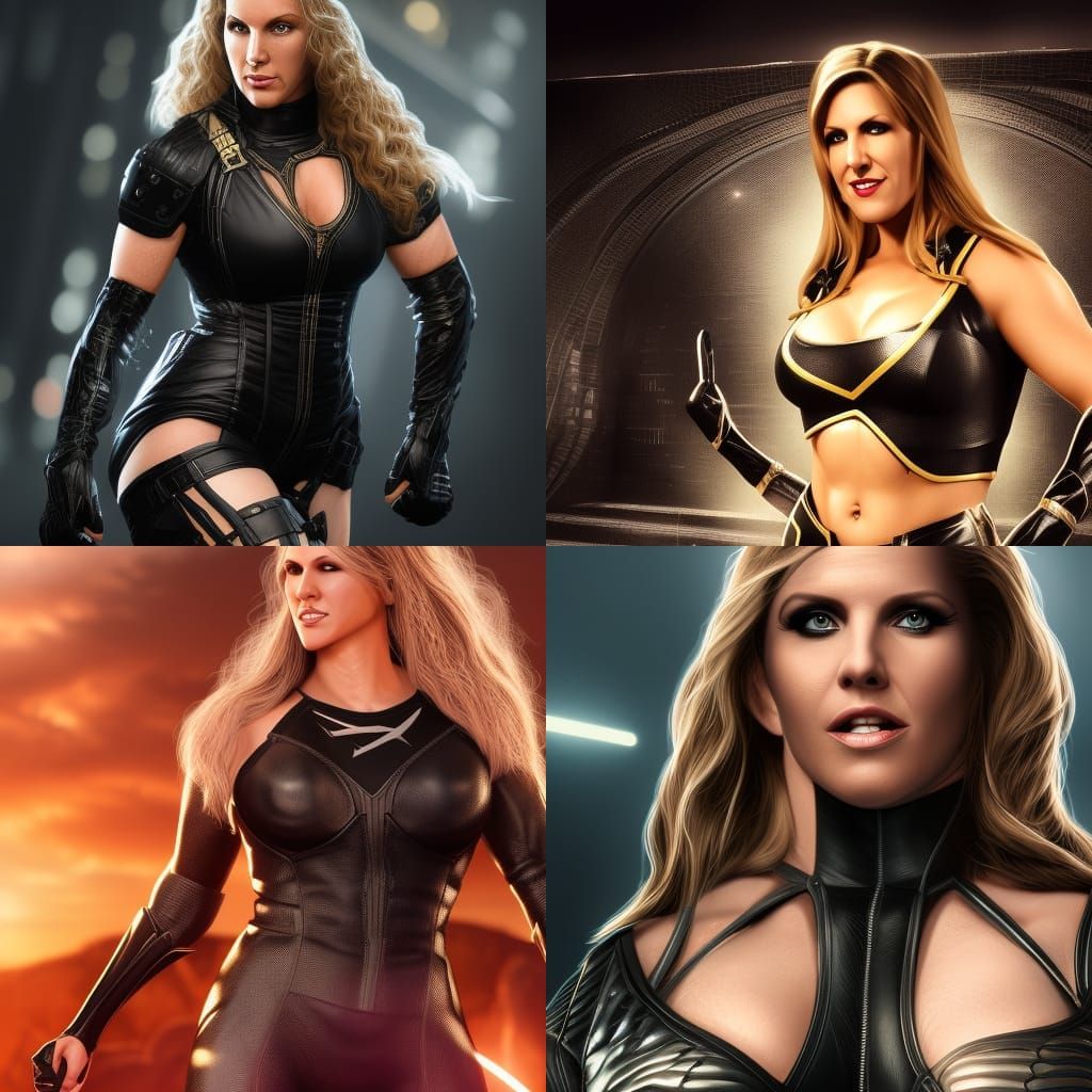 Stephanie McMahon as Black Canary in Detailed Matte Painting