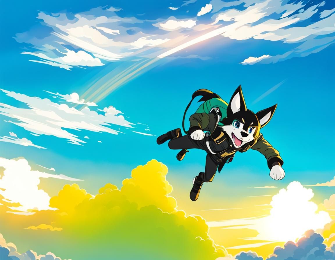 Protogen Skydiving with Sunset Parachute