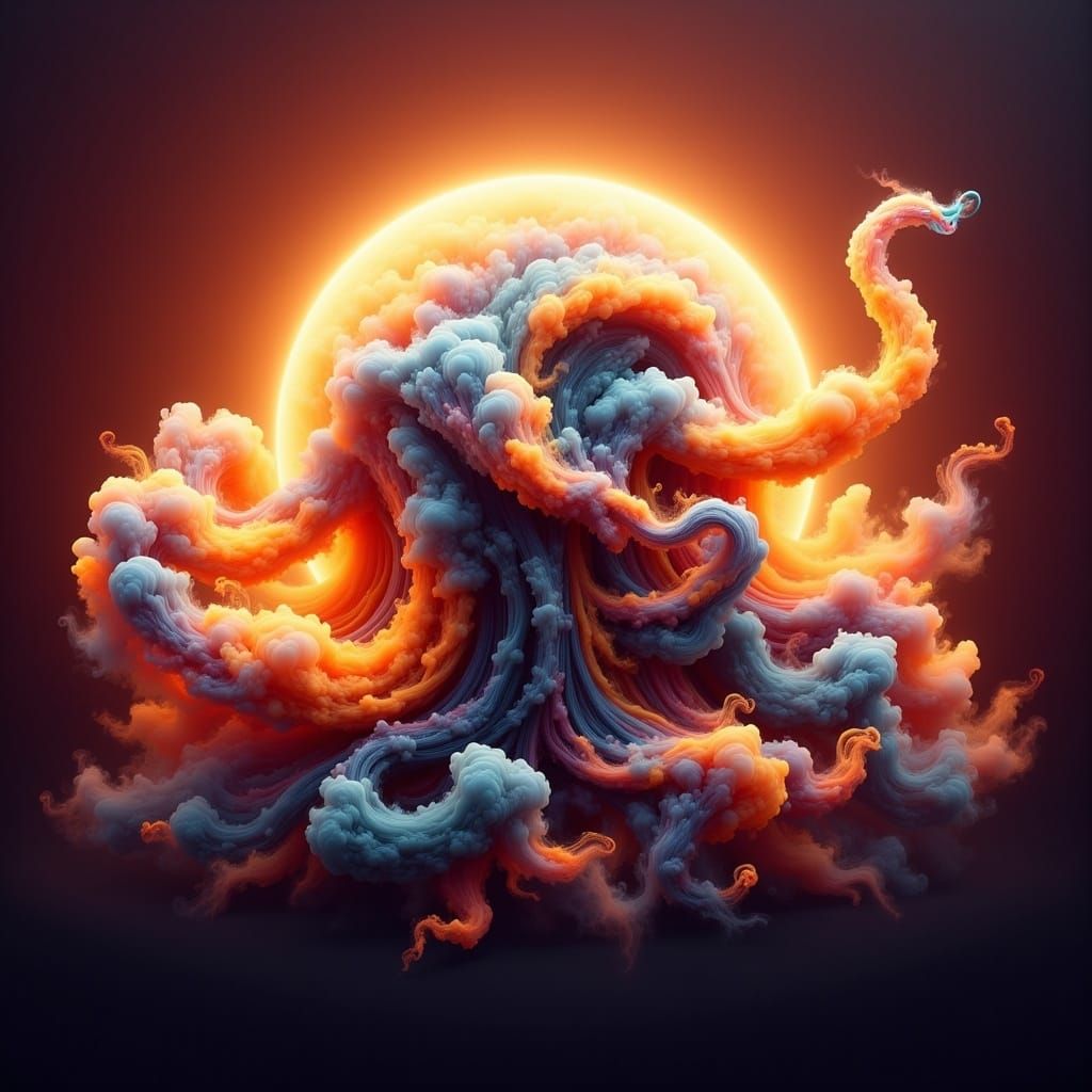 Furry Baby Snake in Dreamy Whimsical Style