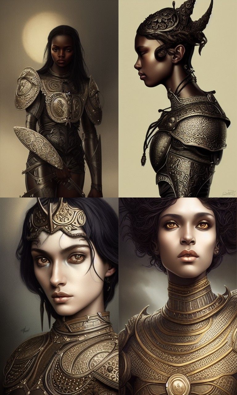 Androgynous Joan of Arc Portrait in Rococo Armor