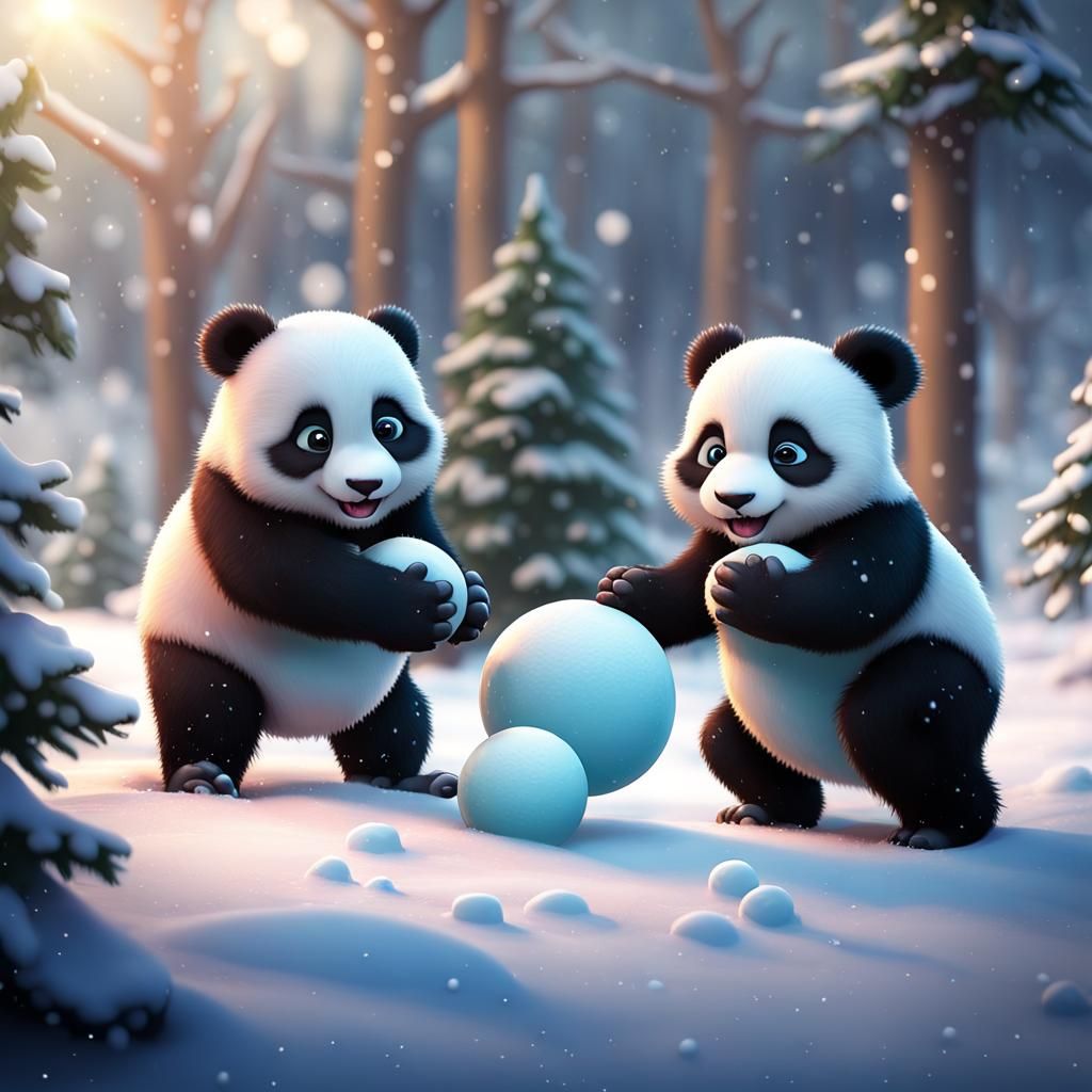 Let's build a snow panda ☃️
