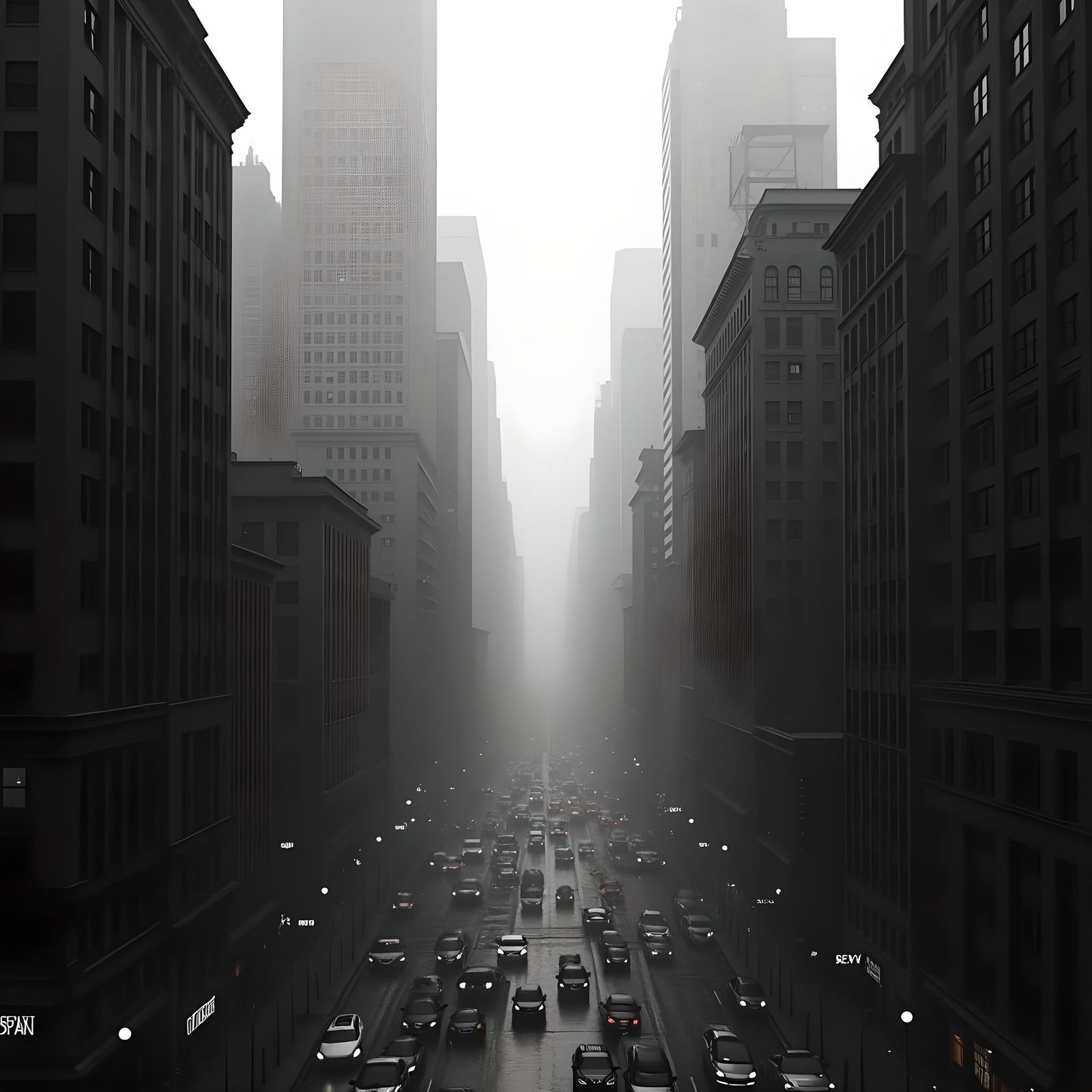 Vintage Black and White New York Cityscape