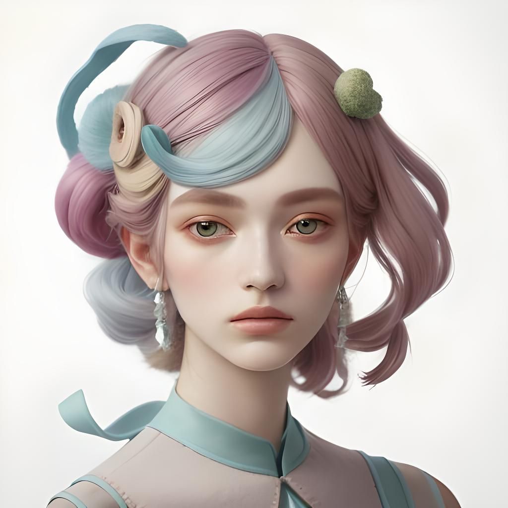 Mannequin Head with Abstract Felt Tree