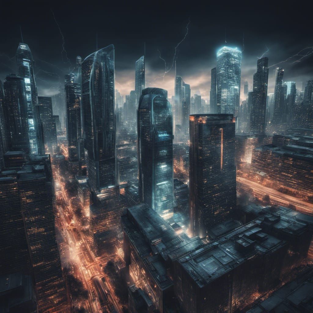 Hyperrealistic Cyberpunk Cityscape in Cinematic Style