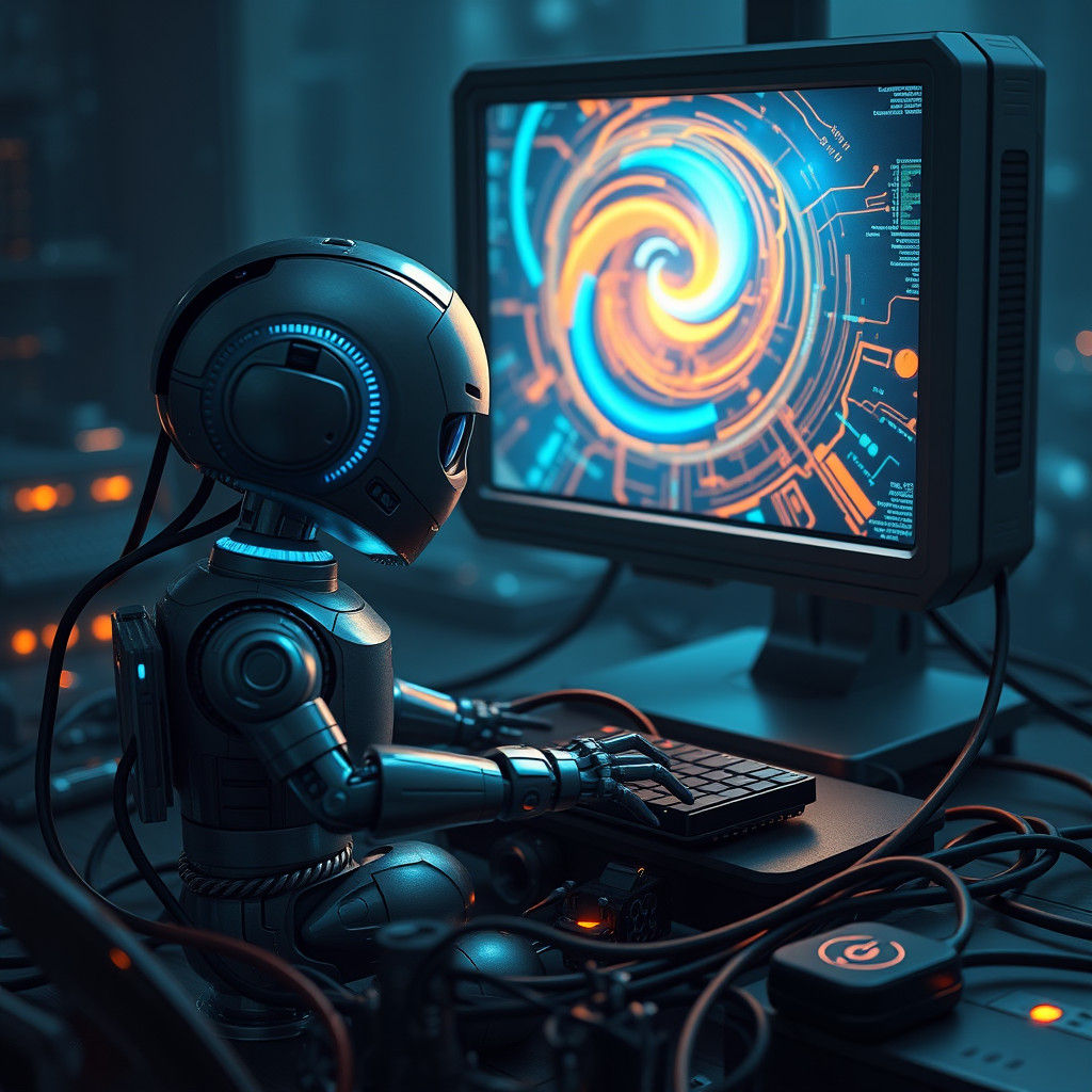 Robot Learns Computing in a Matte Painting Style