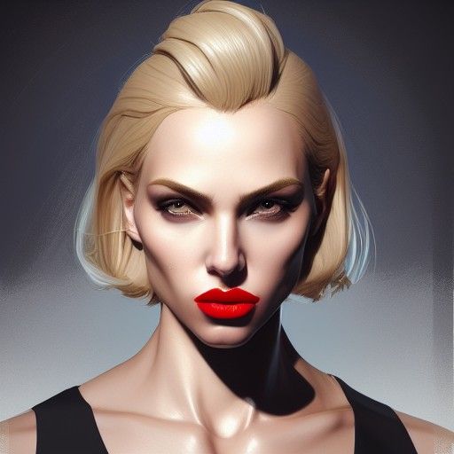 Glamorous Blond Spy in Hyperdetailed Portrait