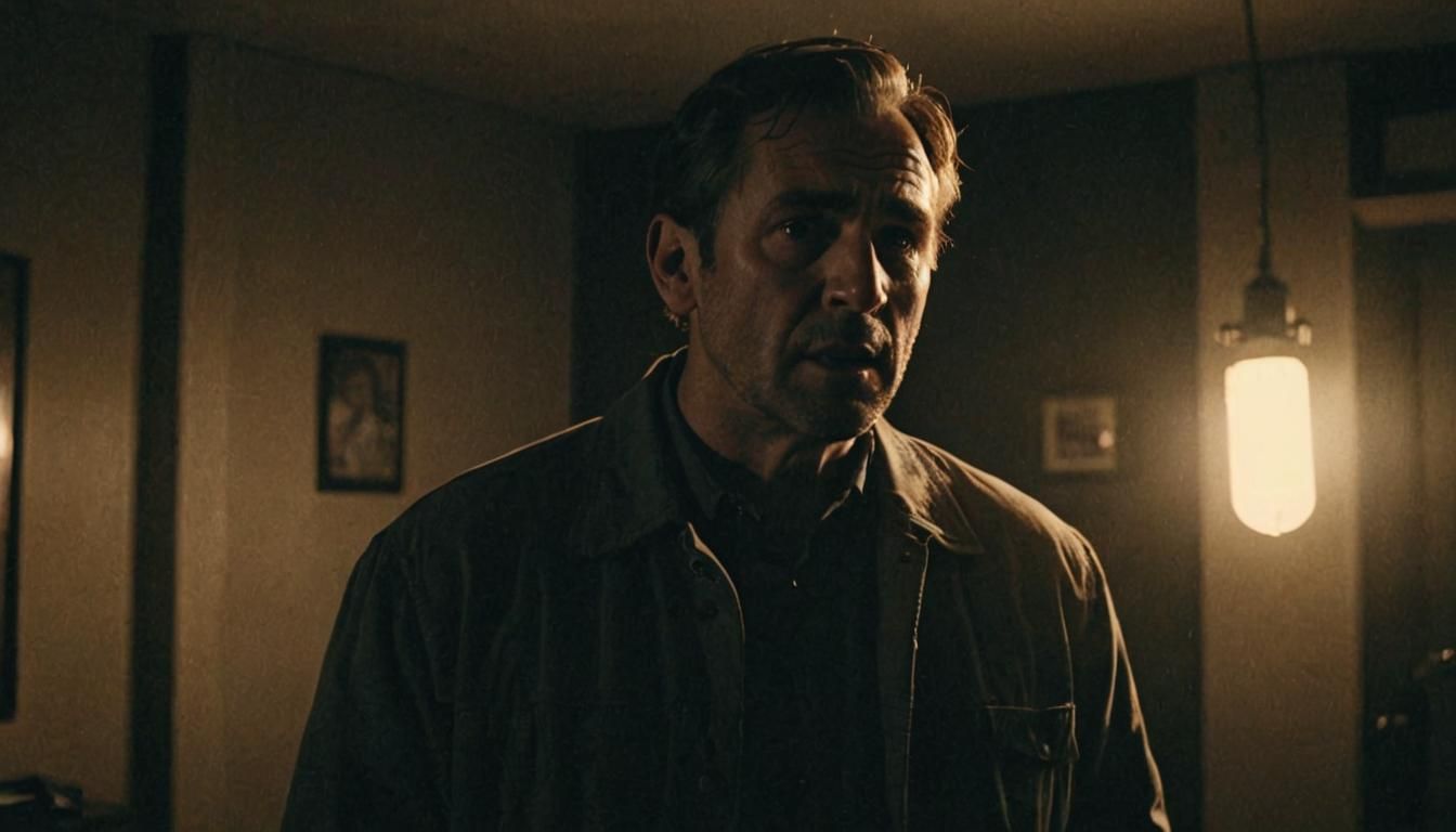 Eerily Calm Man Delivers Cryptic Warning: Cinematic Still