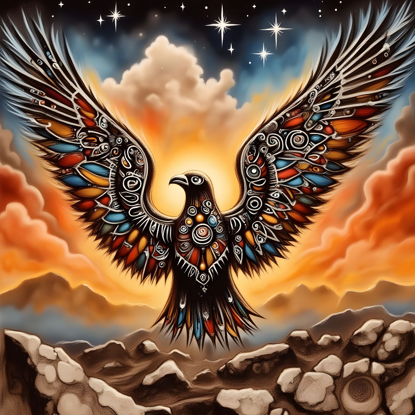 Pueblo Eagle Symbolizing Inspiration and Courage