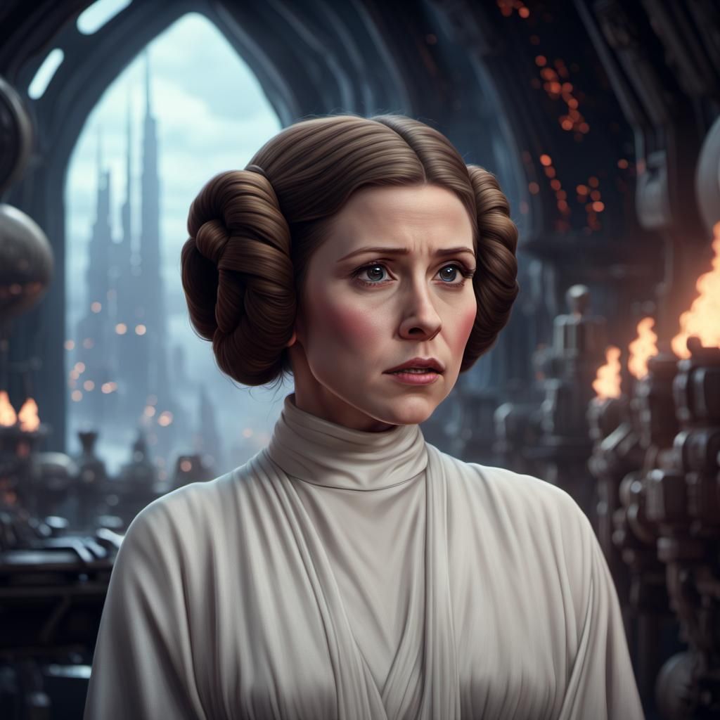 Cute Princess Leia Organa Digital Painting