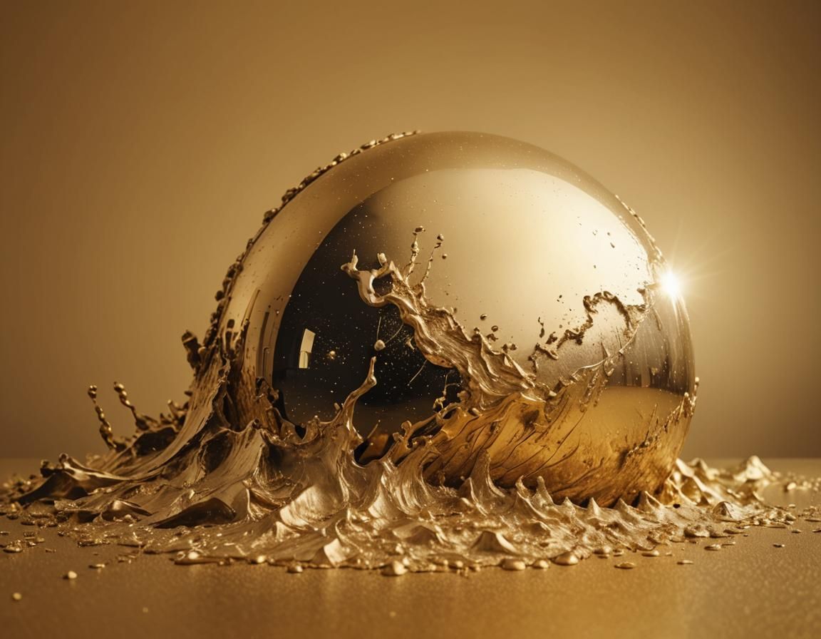 Golden Sphere in Ambient Monochrome