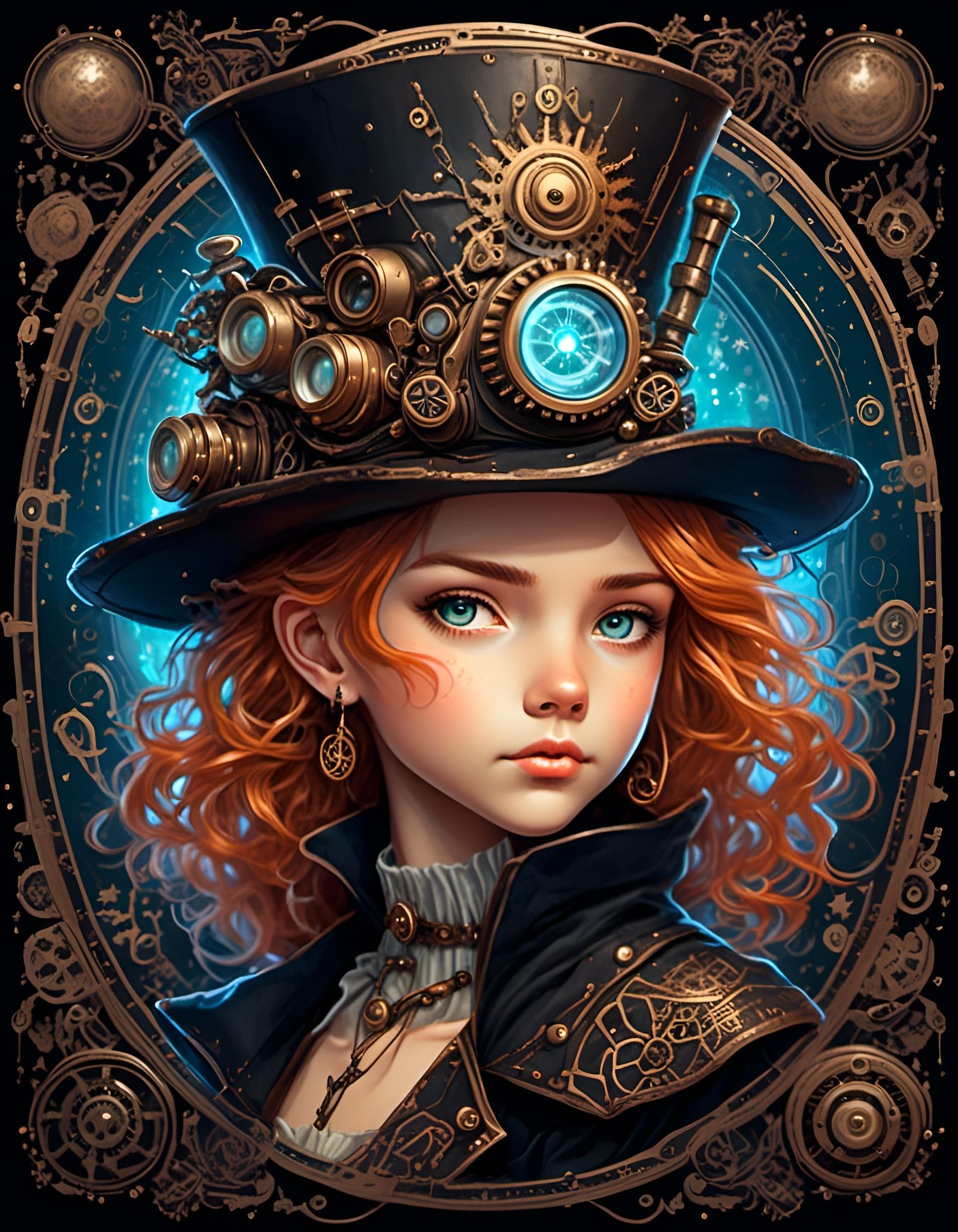 Steampunk Sorceress Portrait in 8K Concept Art