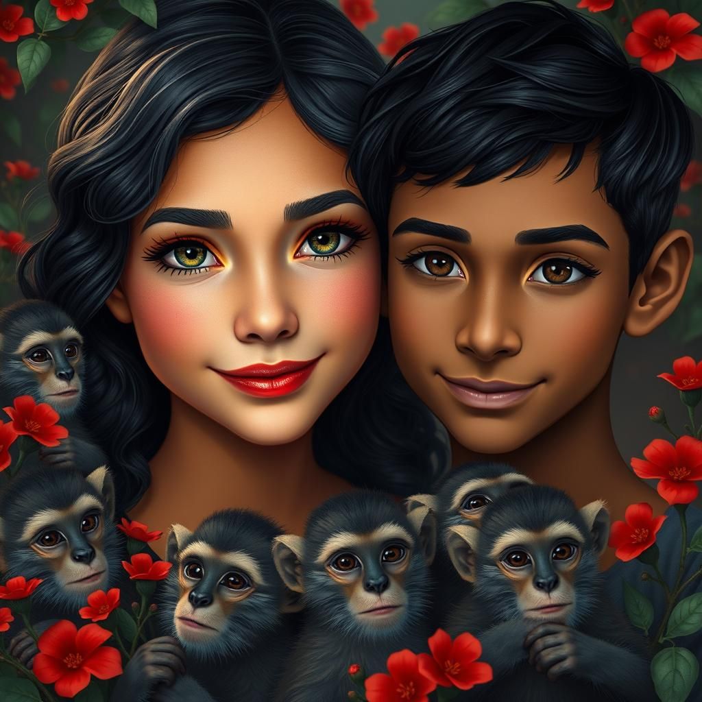 Teenage Girl in Fantasy Landscape, Matte Painting Style