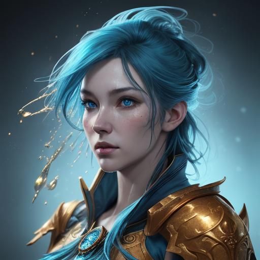 Hyperrealistic Glacial Fire and Gold Abstract Splash Art
