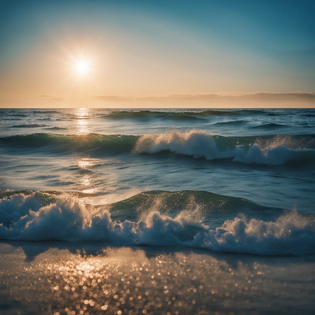 Serene Ocean Vista at Golden Hour
