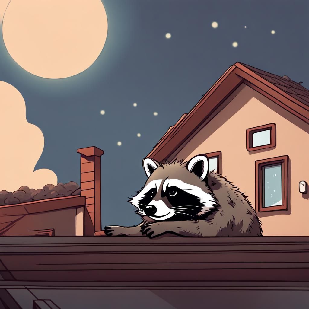 Raccoon Relaxing with Coffee: LoFi Photography